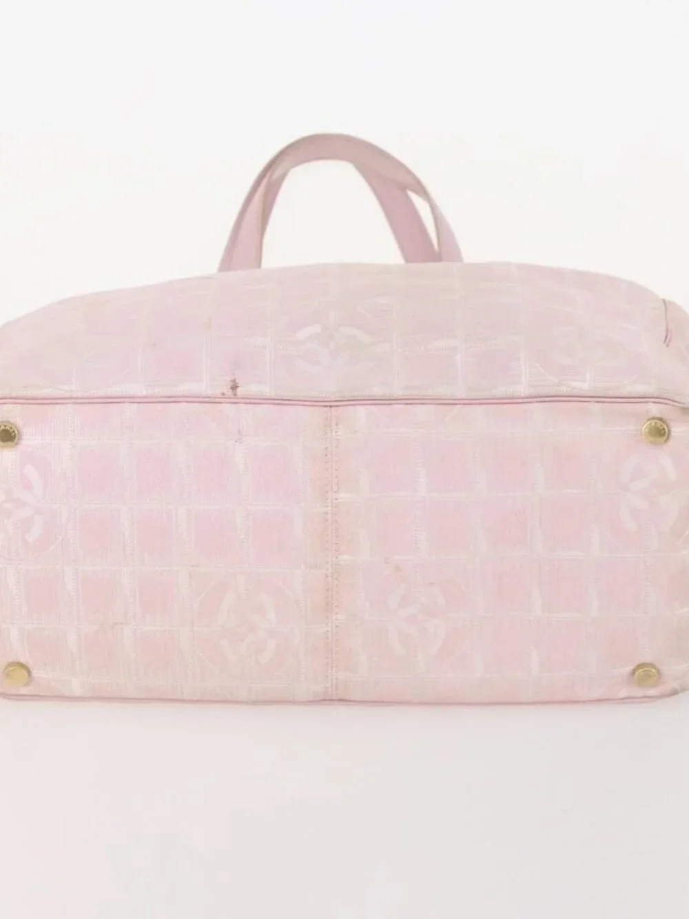 CHANEL New Travel Line Tote Bag Nylon 3 Set Pink Black CC Auth ti3919